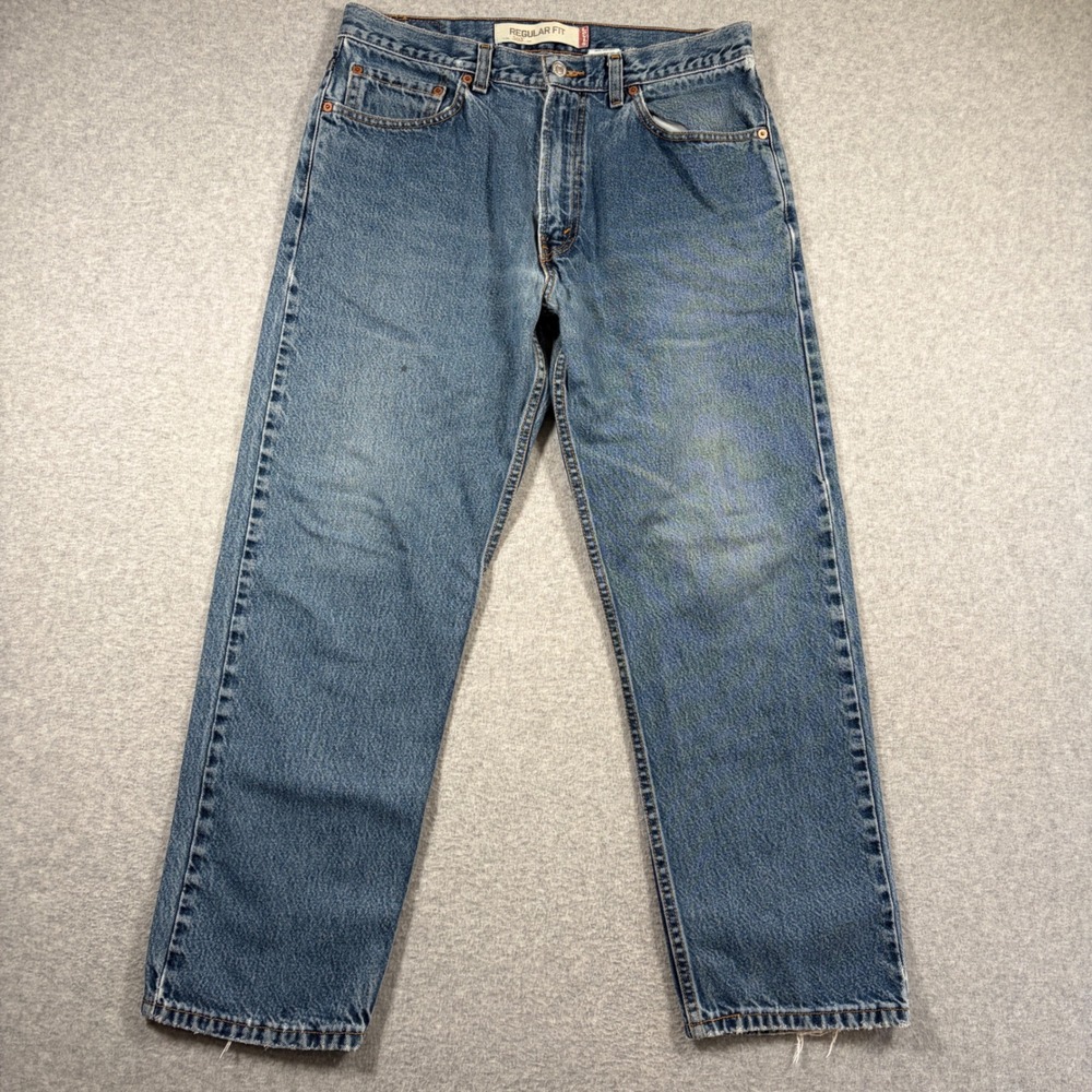 Levi's 505 Regular Fit Jeans Mens 34x30 Blue Medium Wash Vintage 2000s Denim